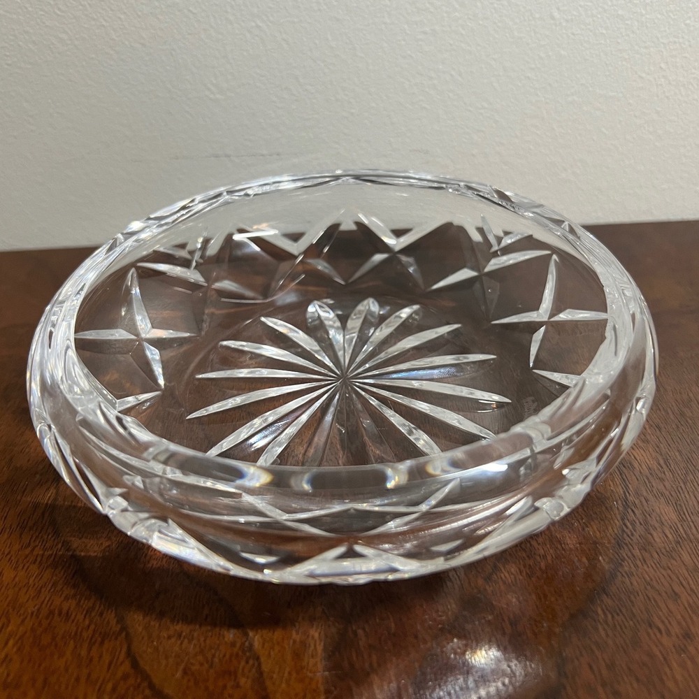 Waterford‎ Lismore Clear Crystal 5.75" Round Bowl Starburst Cut VTG Home Decor